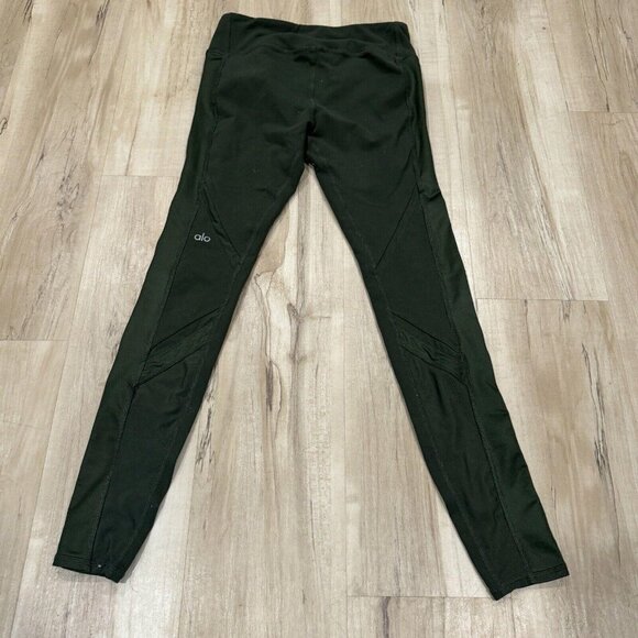 Alo Yoga Ultimate High Waist Leggings Full Length Mesh Olive Green Womens Small? - Picture 4 of 12